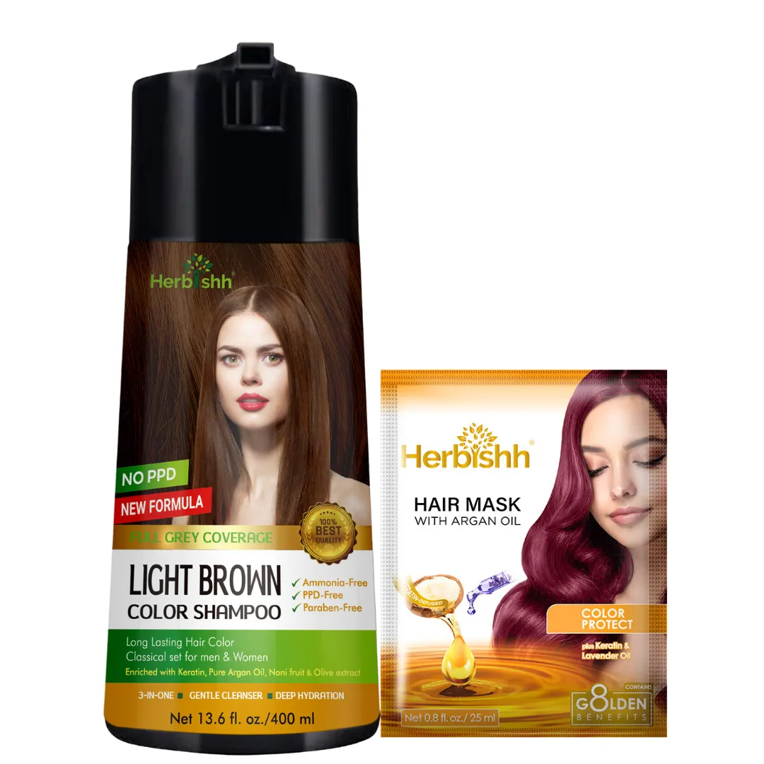 1pc PPD Free Natural Hair Dye Color Shampoo - Herbishh