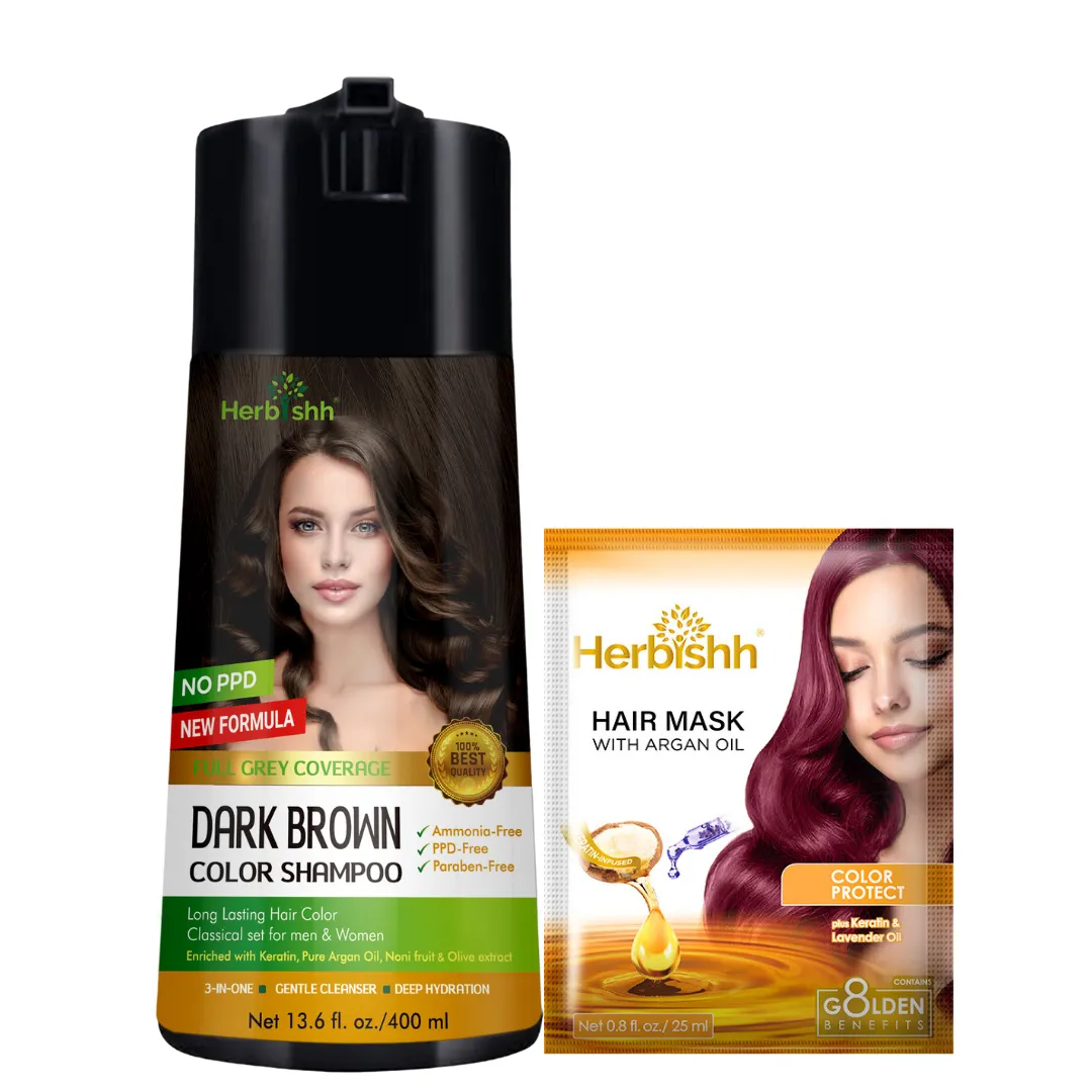 1pc PPD Free Natural Hair Dye Color Shampoo - Herbishh