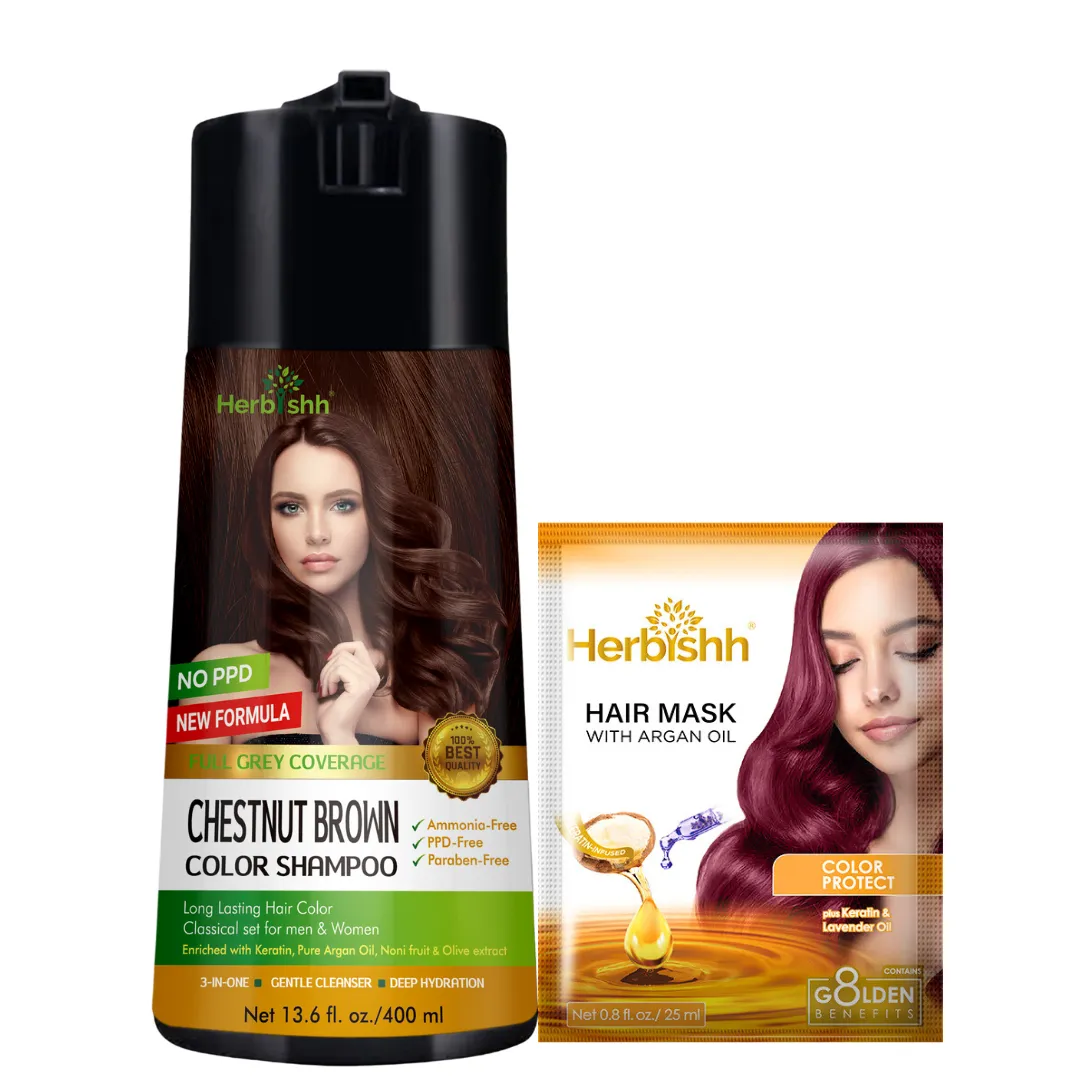 1pc PPD Free Natural Hair Dye Color Shampoo - Herbishh