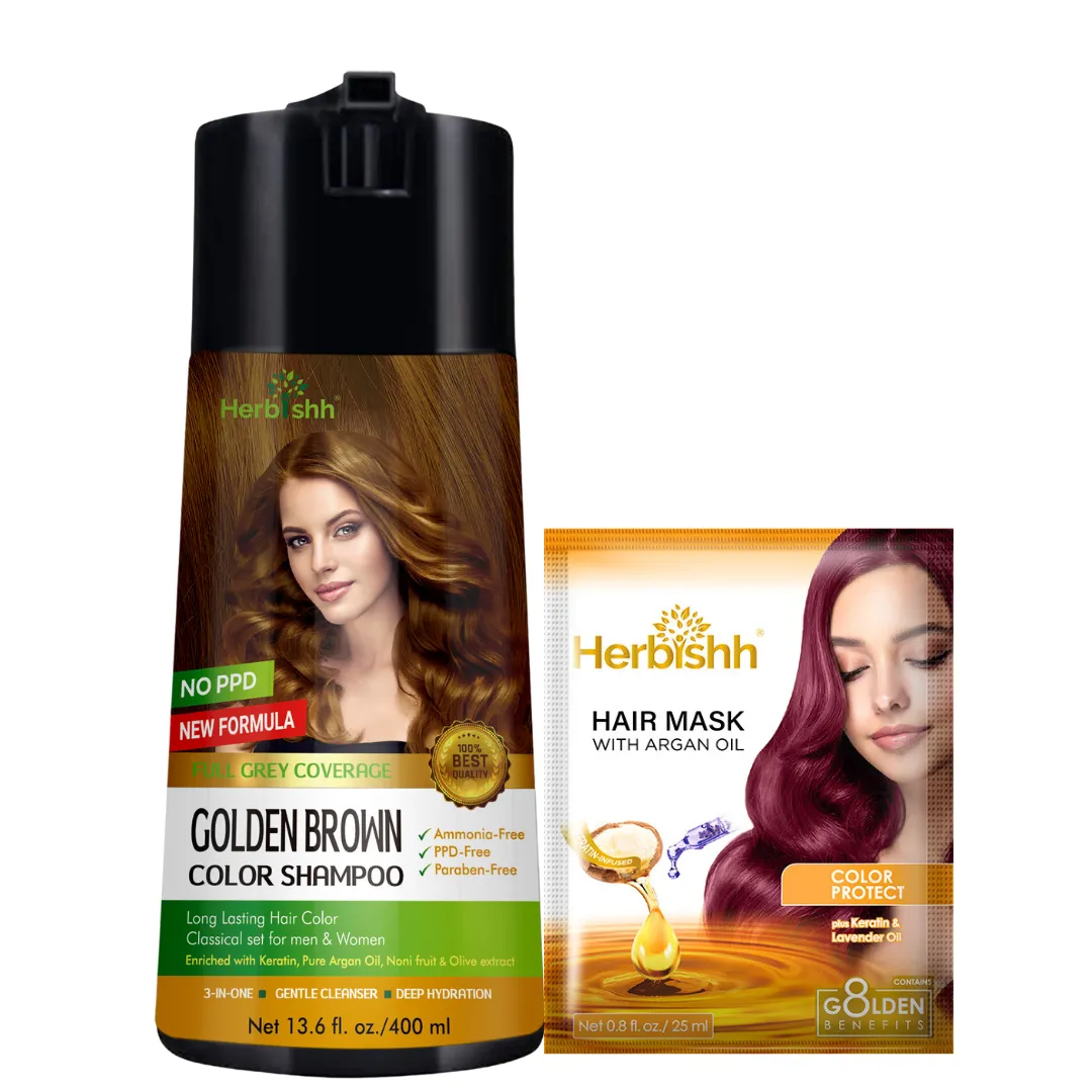 1pc PPD Free Natural Hair Dye Color Shampoo - Herbishh