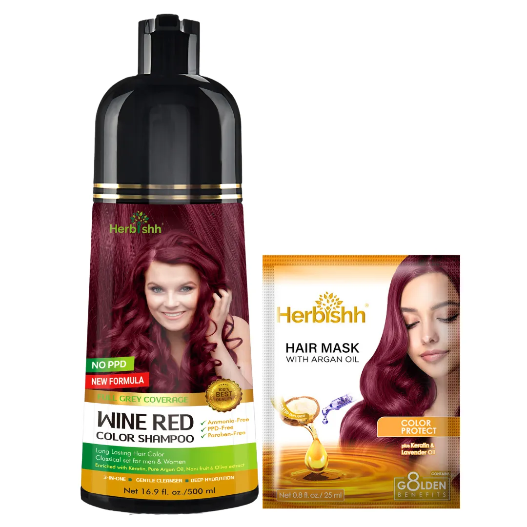 1pc PPD Free Natural Hair Dye Color Shampoo - Herbishh