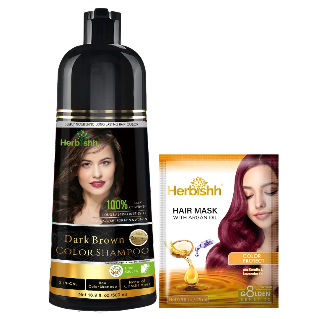 1pc PPD Free Natural Hair Dye Color Shampoo - Herbishh