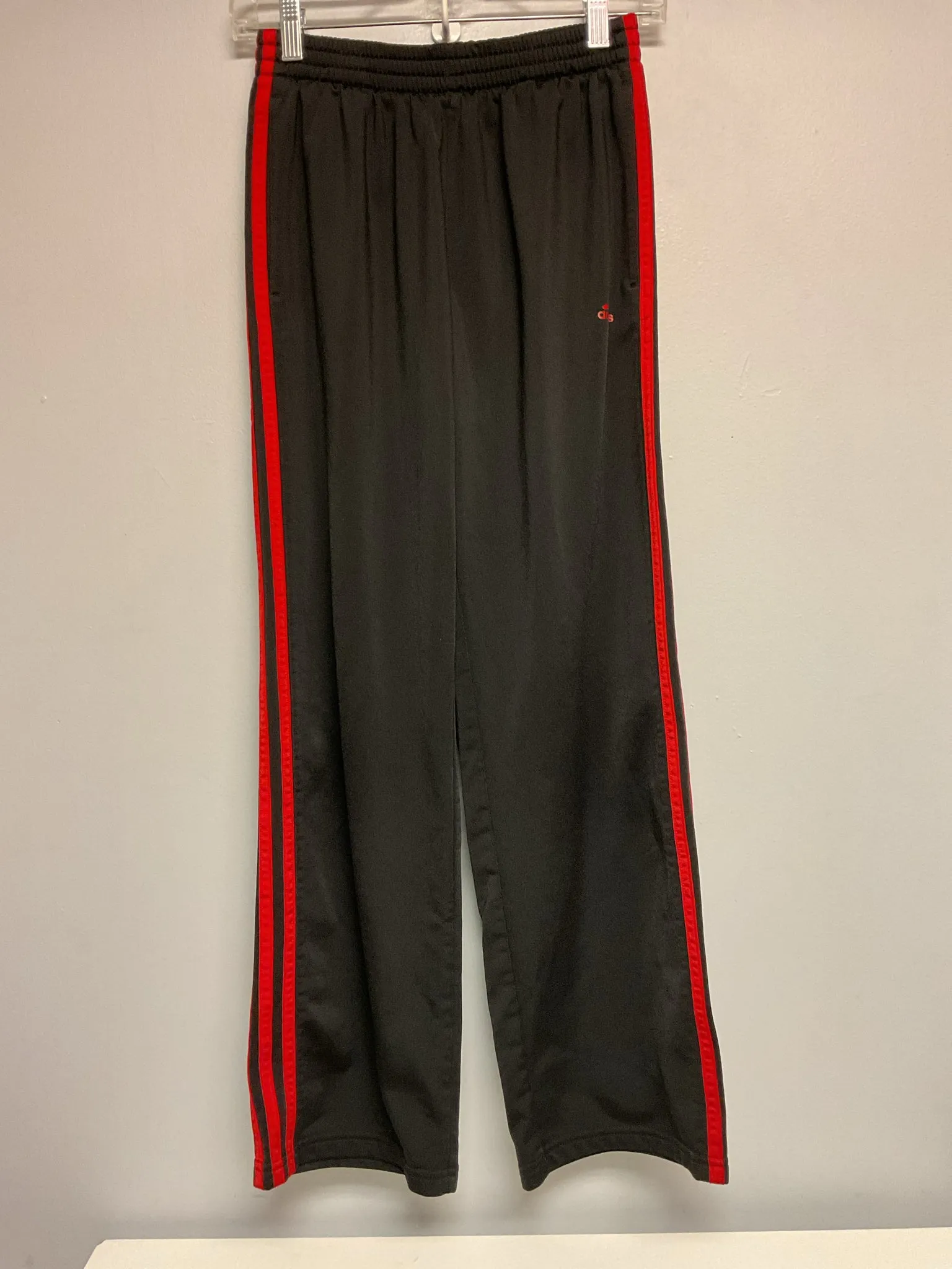 Adidas Size 14 Black & Red Polyester Big Boys Sweat Pants