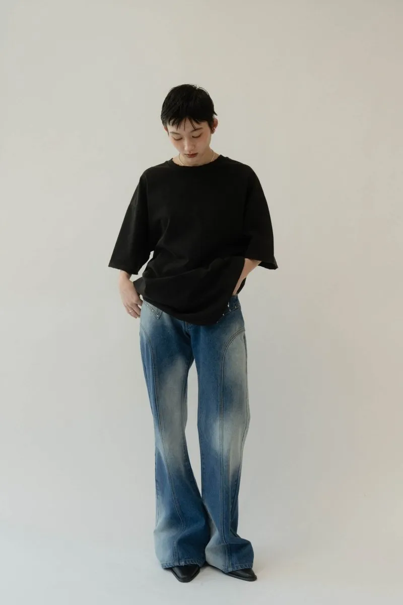 bell bottom denim pants(unisex)/ushi