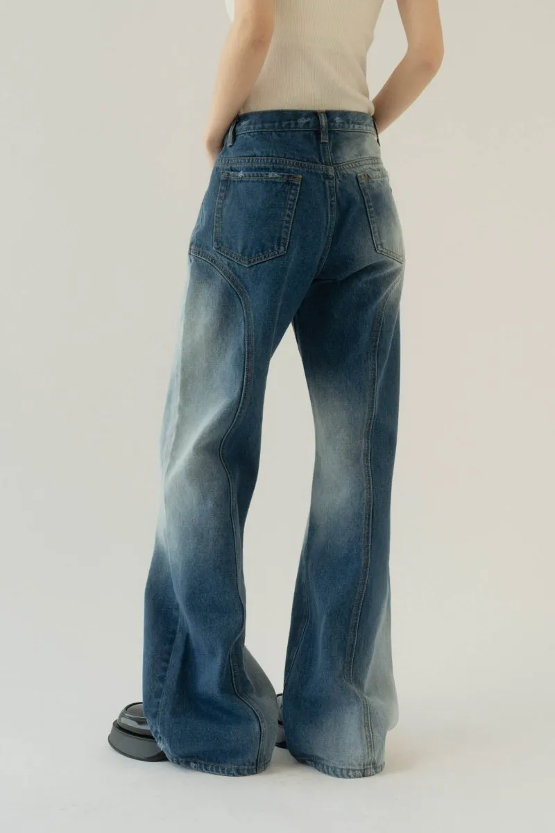 bell bottom denim pants(unisex)/ushi