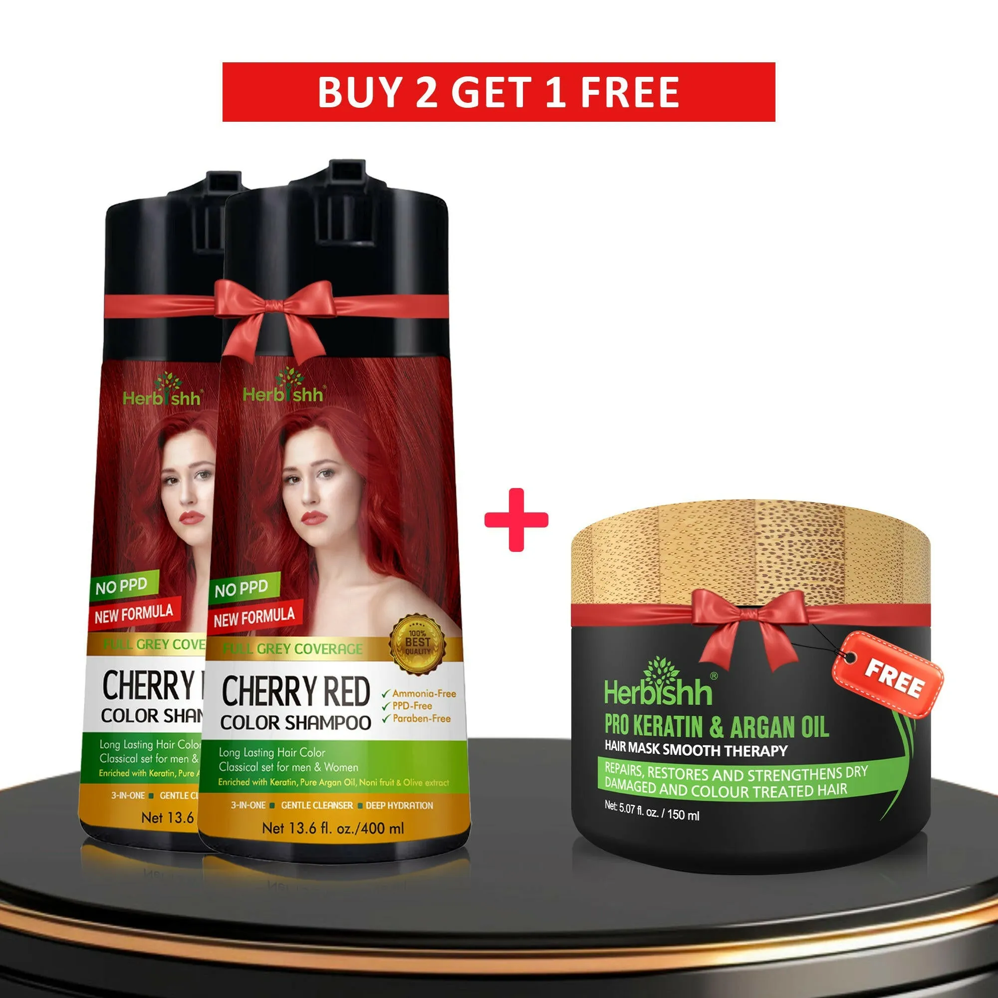 Buy 2-PCS PPD Free Hair Color Shampoo Get 1 Hair mask Free - Herbishh