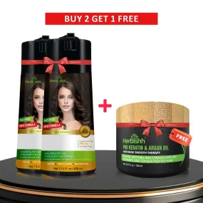 Buy 2-PCS PPD Free Hair Color Shampoo Get 1 Hair mask Free - Herbishh