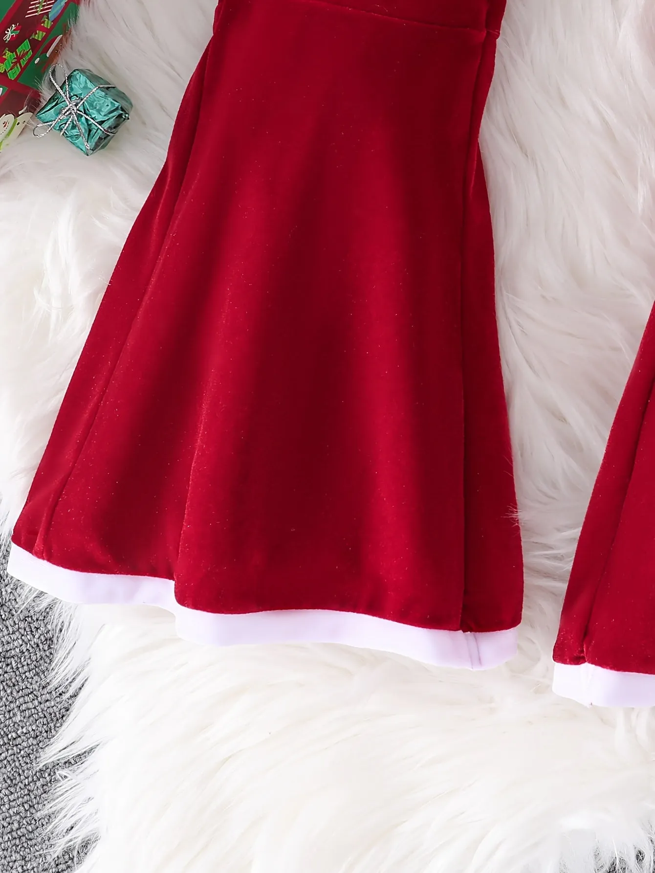 Christmas Set Girls Long Sleeve Peplum Top With Belt   Bell-Bottom Pants Set Holiday Christmas Gift, perfect for  outdoor santa parties