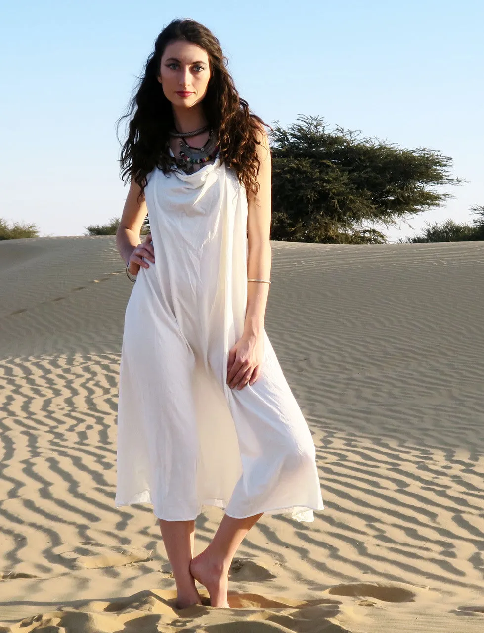 Float Neck Racerback Wanderer Below Knee Dress