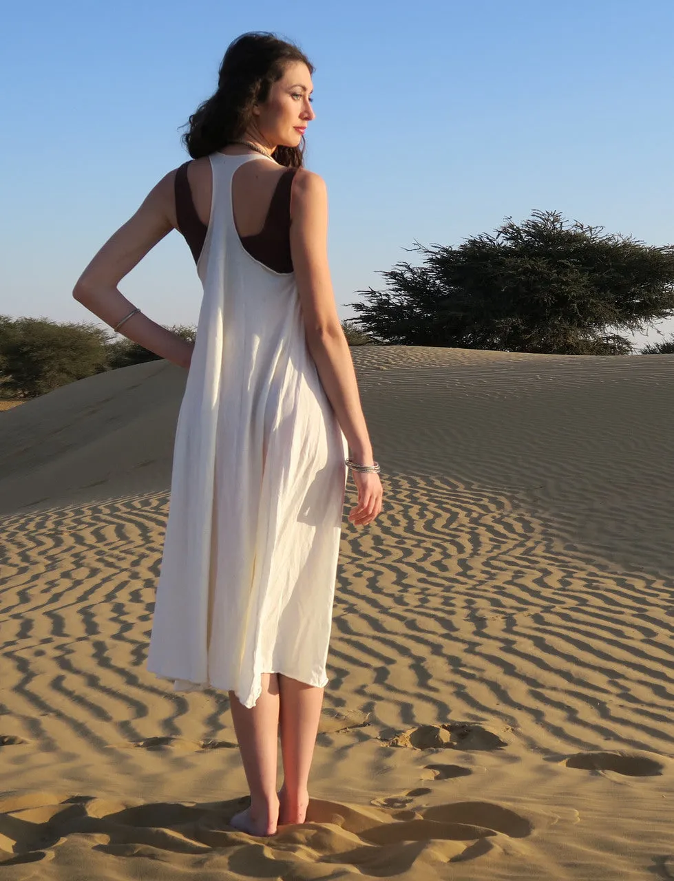 Float Neck Racerback Wanderer Below Knee Dress