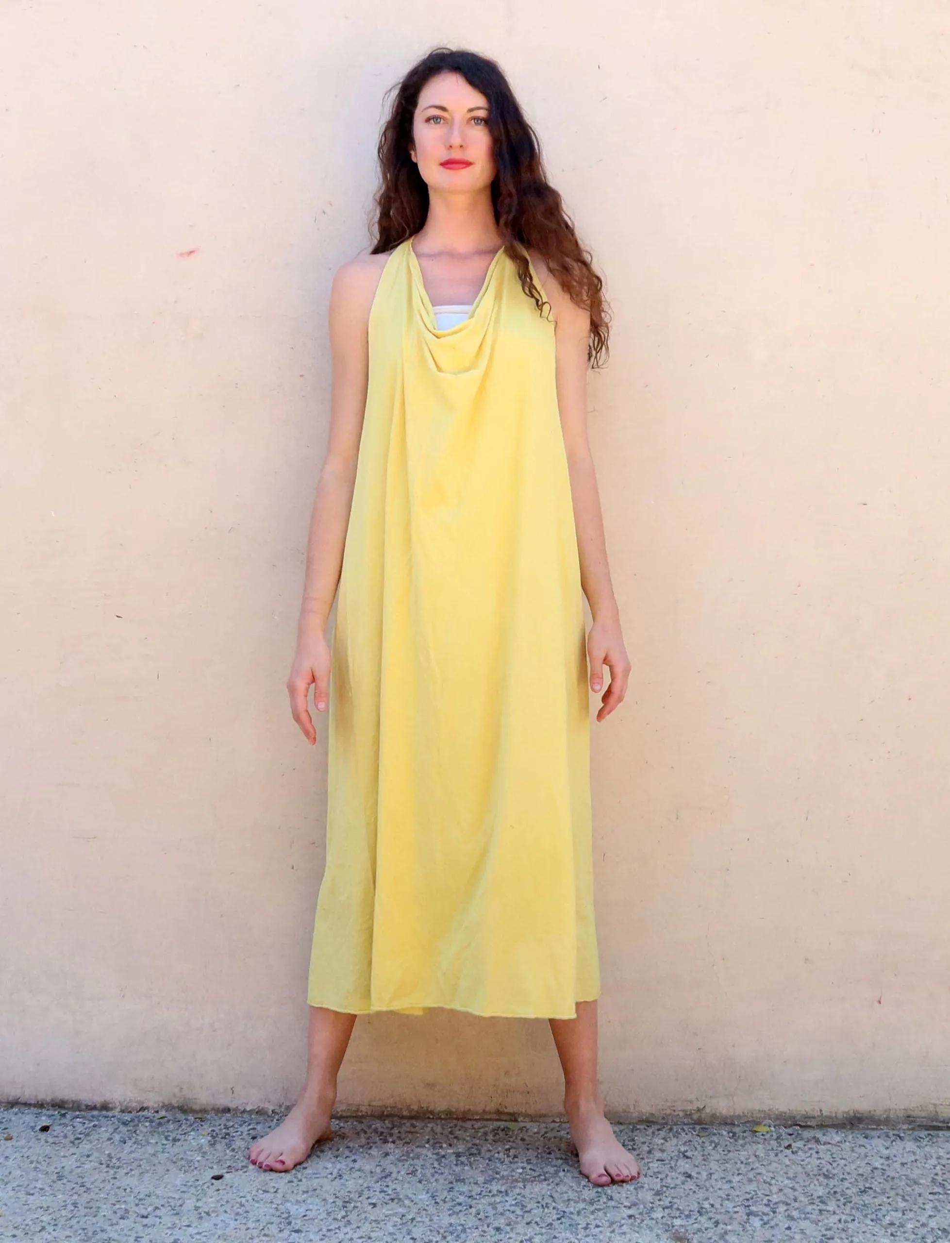 Float Neck Racerback Wanderer Below Knee Dress