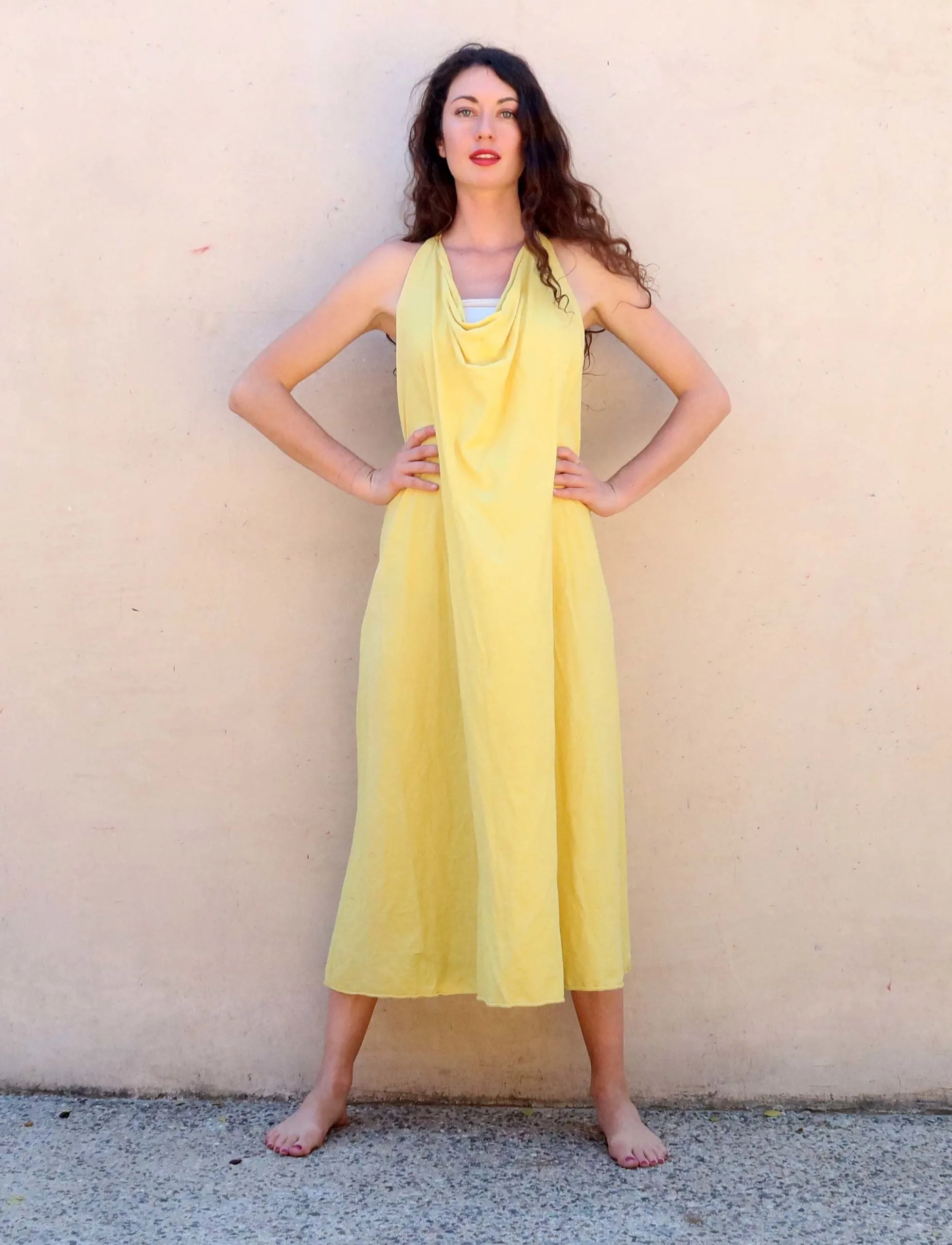 Float Neck Racerback Wanderer Below Knee Dress