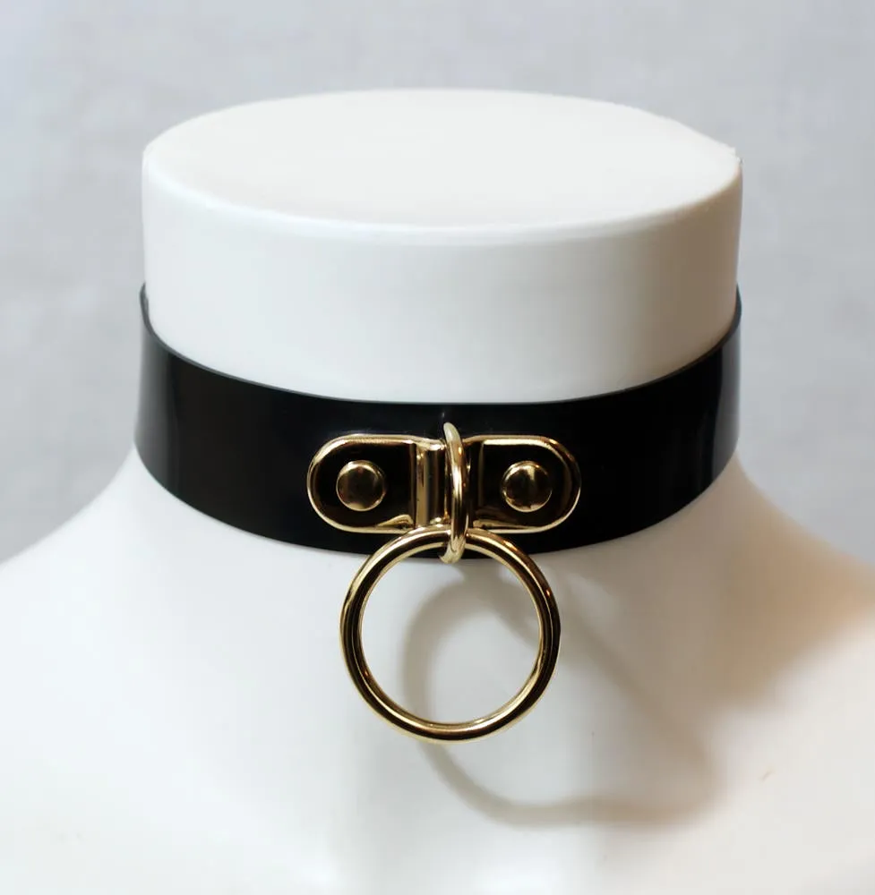GOLD Edition Latex D-Ring collar with small O-Ring
