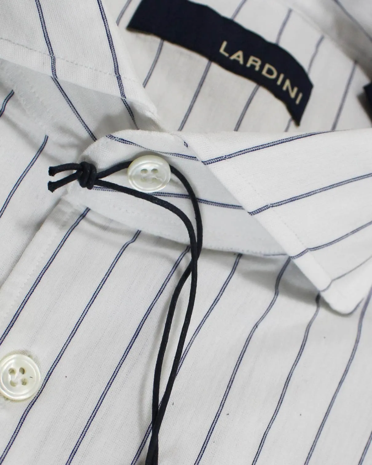 Lardini Shirt White Navy Stripes M SALE