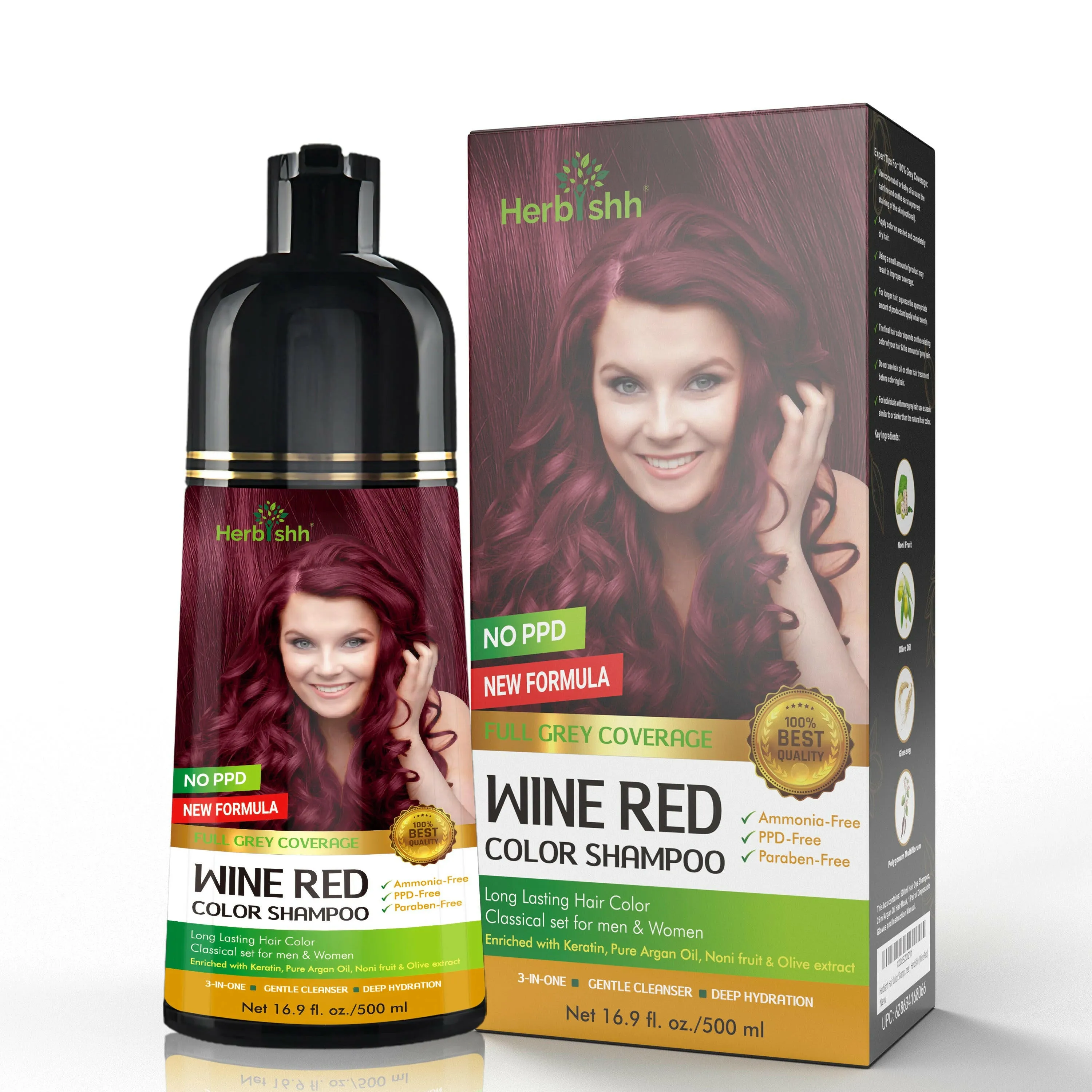 PPD Free Hair Color Dye Shampoo   Argan Hair Mask - Herbishh
