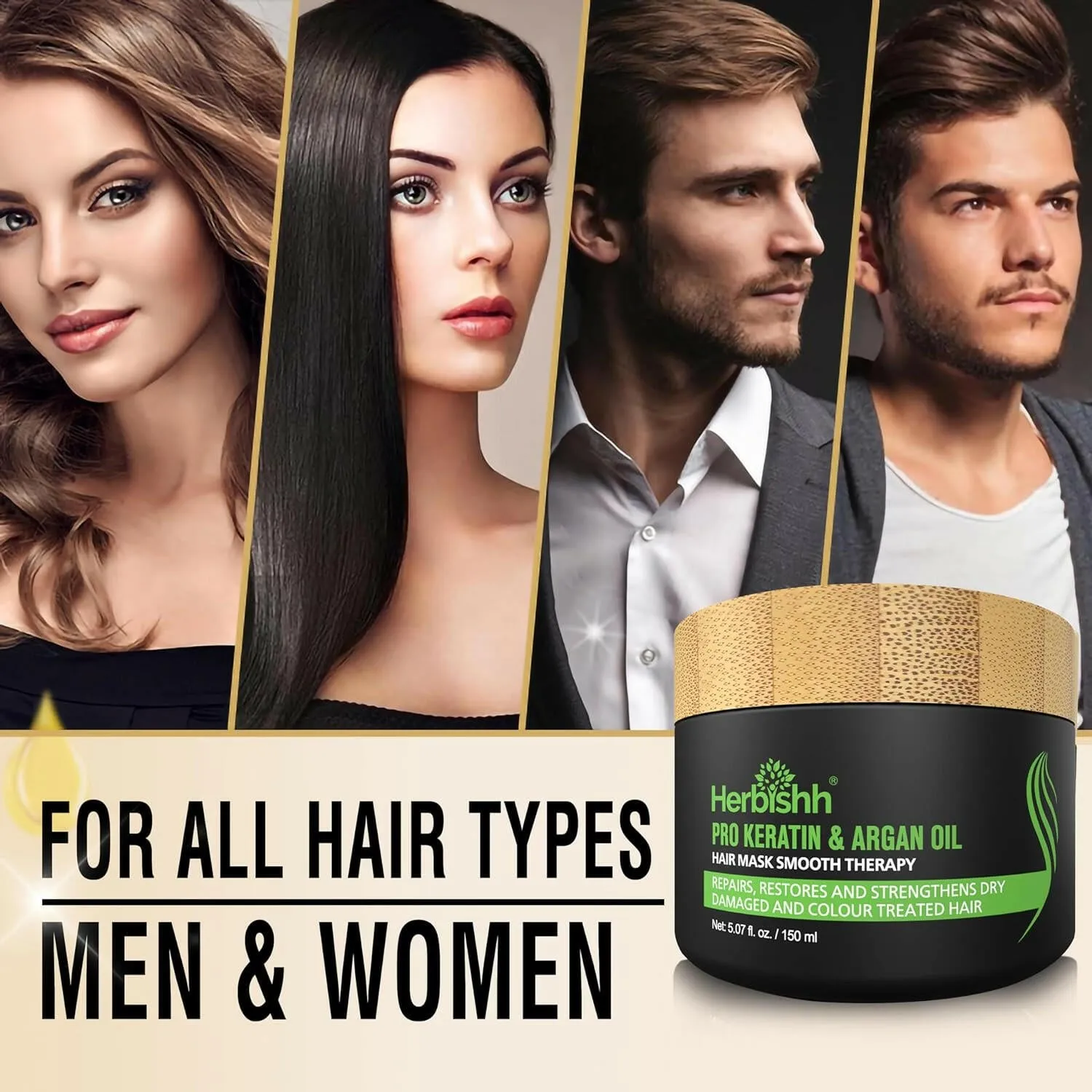 PPD Free Hair Color Dye Shampoo   Argan Hair Mask - Herbishh