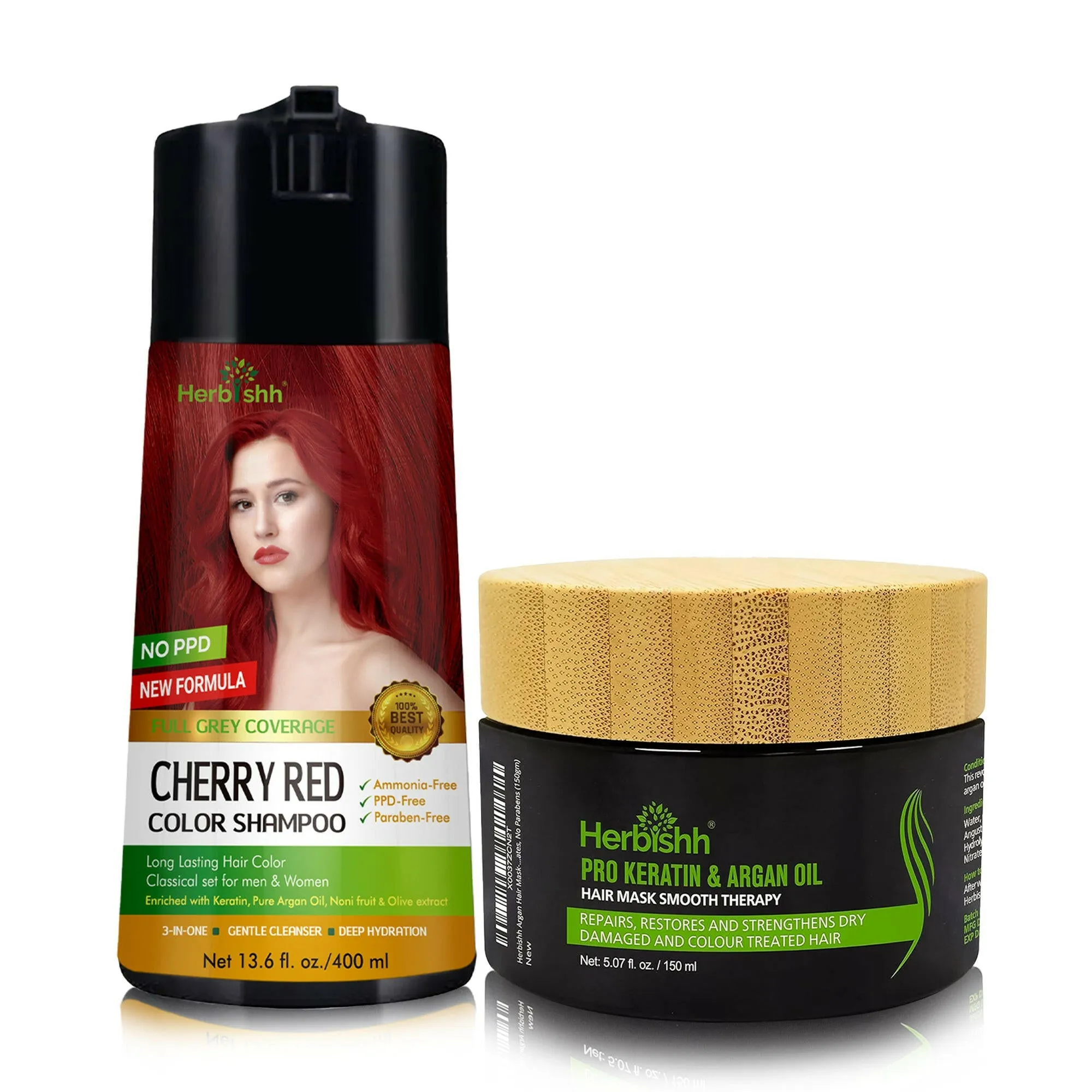 PPD Free Hair Color Dye Shampoo   Argan Hair Mask - Herbishh