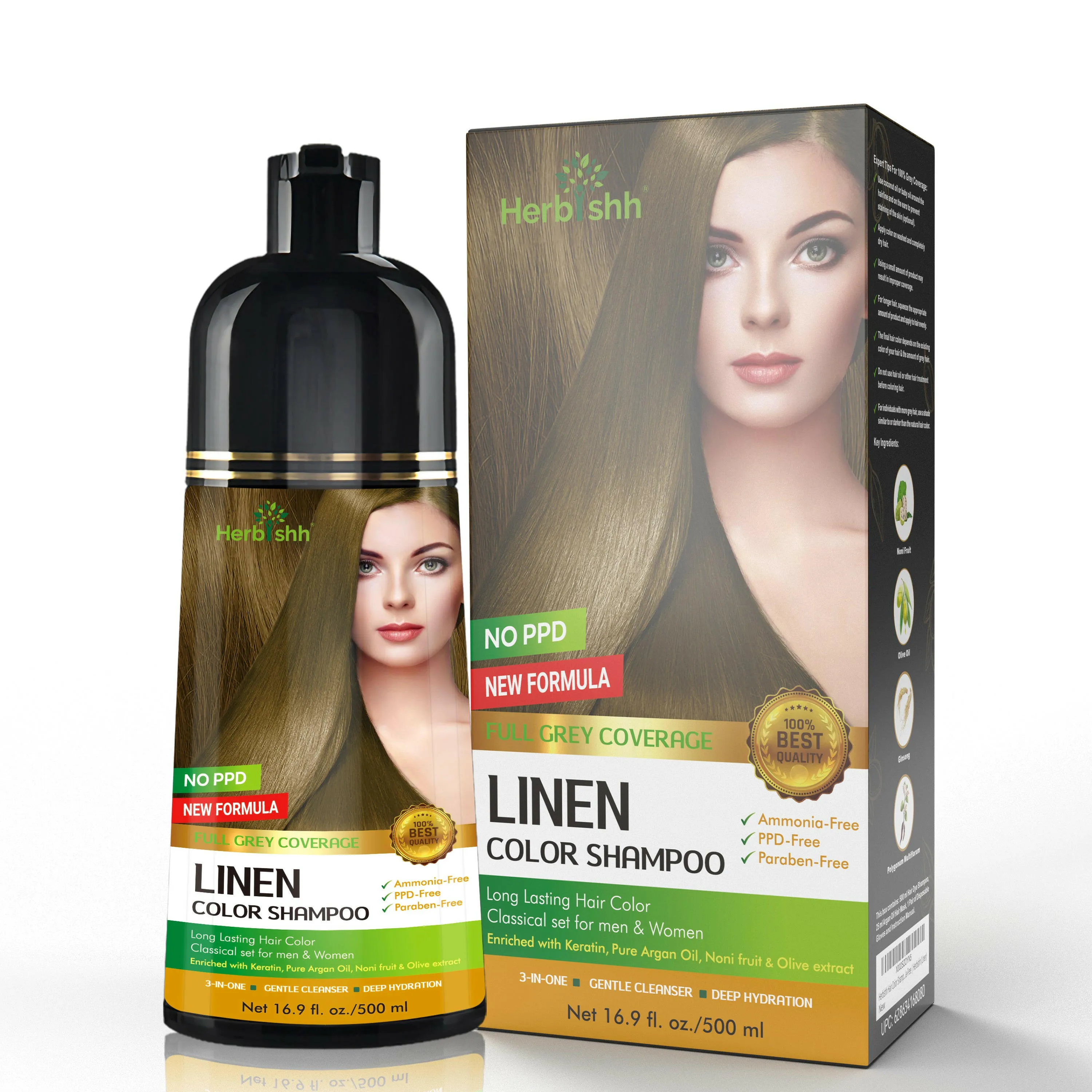 PPD Free Hair Color Dye Shampoo   Argan Hair Mask - Herbishh