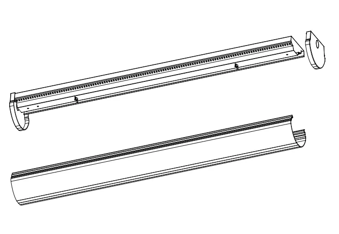 The LED Wrap-Around Light 2ft 4ft 8ft CCT and wattage selectable 3000K to 5000K 10000 lumen 120-277V 0-10V dimming emergency and sensor control ready